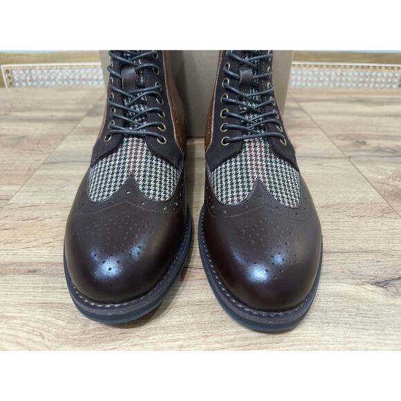 Stacy Adams Oswyn Wingtip Lace Boots Brown Multi Leather Textile Size 10 NWOB main image 7